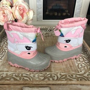 Cat & Jack Unicorn Snowboots Girls Size 10